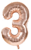 BALLON MYLAR CHIFFRE 3 ROSE GOLD 86CM