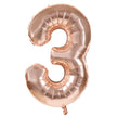 BALLON MYLAR CHIFFRE 3 ROSE GOLD 86CM