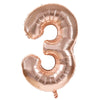 BALLON MYLAR CHIFFRE 3 ROSE GOLD 86CM