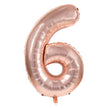 BALLON MYLAR CHIFFRE 6 ROSE GOLD 86CM