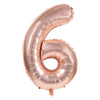 BALLON MYLAR CHIFFRE 6 ROSE GOLD 86CM