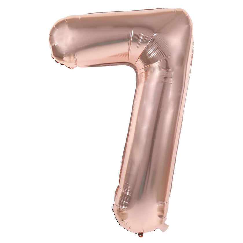 BALLON MYLAR CHIFFRE 7 ROSE GOLD 86CM