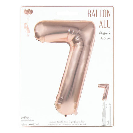 BALLON MYLAR CHIFFRE 7 ROSE GOLD 86CM