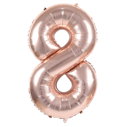 BALLON MYLAR CHIFFRE 8 ROSE GOLD 86CM