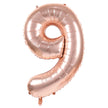 BALLON MYLAR CHIFFRE 9 ROSE GOLD 86CM