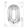 BALLON MYLAR CHIFFRE 0 ARGENT 86CM