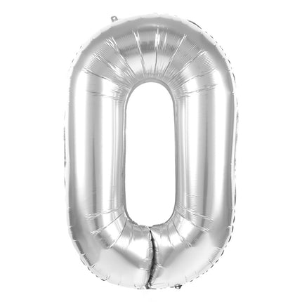 BALLON MYLAR CHIFFRE 0 ARGENT 86CM