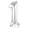 BALLON MYLAR CHIFFRE 1 ARGENT 86CM