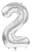 BALLON MYLAR CHIFFRE 2 ARGENT 86CM