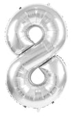 BALLON MYLAR CHIFFRE 8 ARGENT 86CM