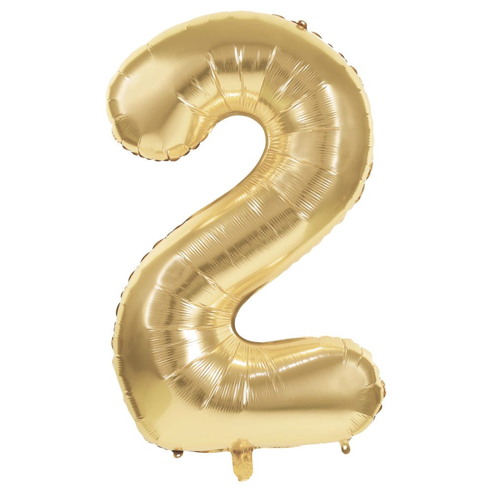 BALLON MYLAR CHIFFRE 2 OR 86CM