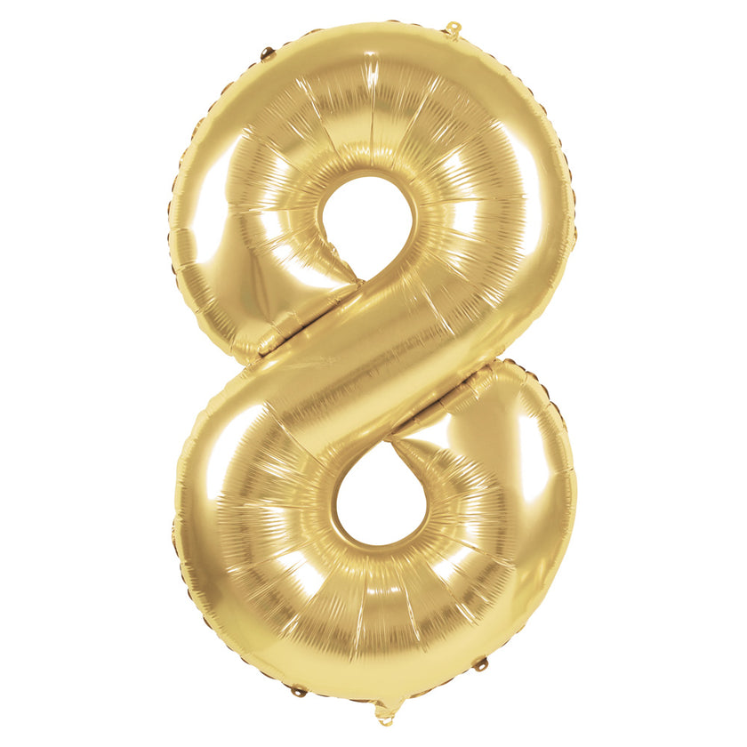 BALLON MYLAR CHIFFRE 8 OR 86CM