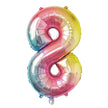 BALLON MYLAR CHIFFRE 8 IRISE PASTEL 36CM