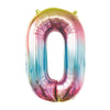 BALLON MYLAR CHIFFRE 0 IRISE PASTEL 86CM