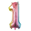 BALLON MYLAR CHIFFRE 1 IRISE PASTEL 86CM