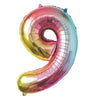 BALLON MYLAR CHIFFRE 9 IRISE PASTEL 86CM