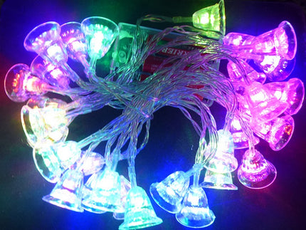 guirlande lumineuse de noël 30 cloches led''s multicolores 3.8m