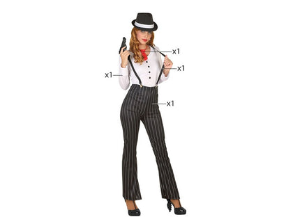 déguisement gangster 4pcs femme taille xs/s