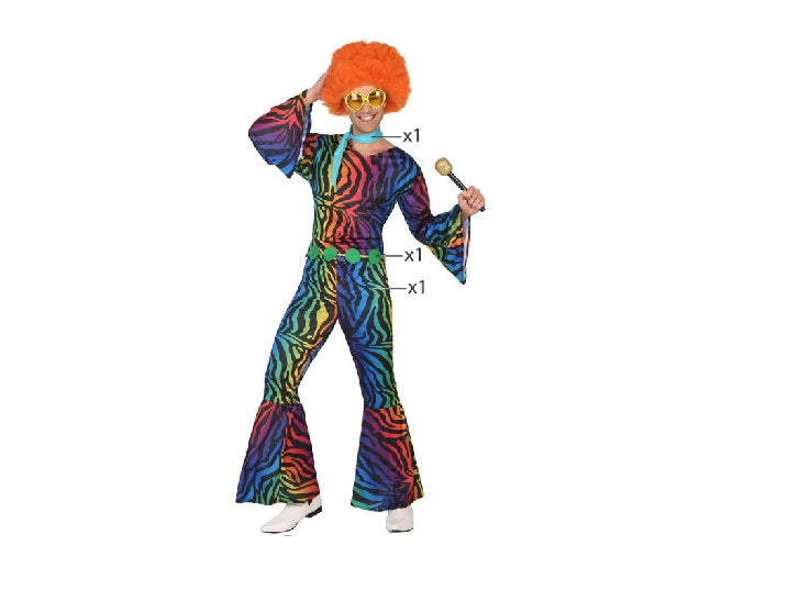 combinaison disco multicolore 3pcs homme taille xl