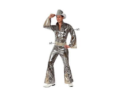 combinaison disco argent 2pcs homme taille xl