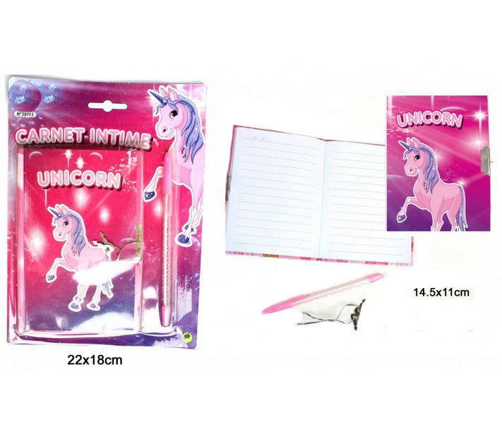 set carnet intime licorne rose 2pcs