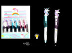 stylo bille licorne lumineux led mix 16cm