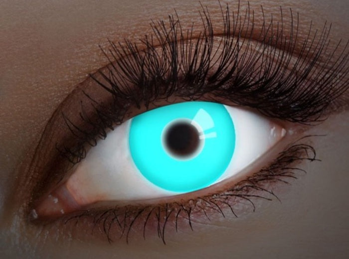 lentilles de contact uv neon fluo bleu clair 12 mois