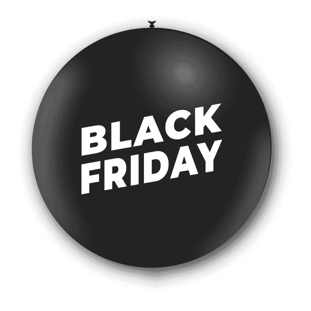 1 ballon 3' noir imprimé Black Friday SENS AIR