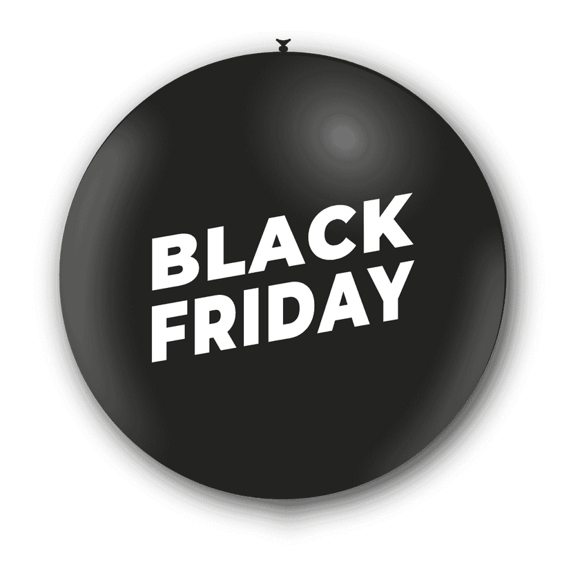 1 ballon 3' noir imprimé Black Friday SENS AIR