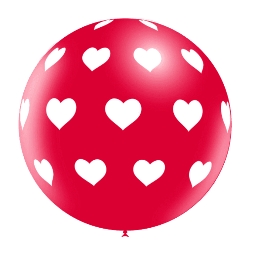 1 ballon rouge 3' imprimé TAT COEUR