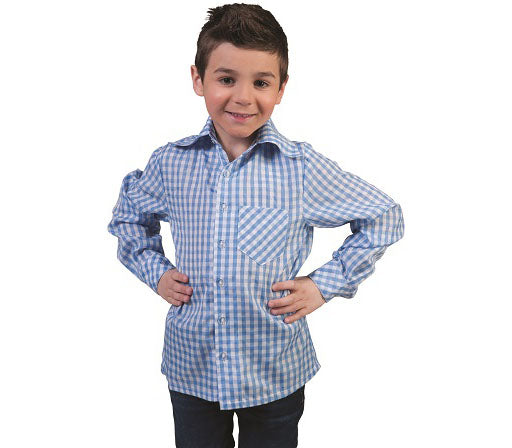 chemise à carreaux bleu enfant taille 140cm