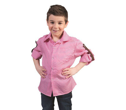 chemise à carreaux rose et blanc enfant taille 140cm