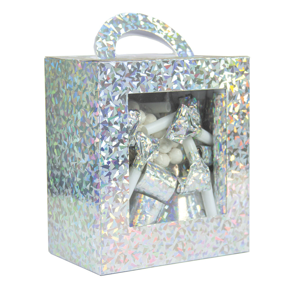 COFFRET COTILLONS 10 PERSONNES HOLOGRAMME ARGENT
