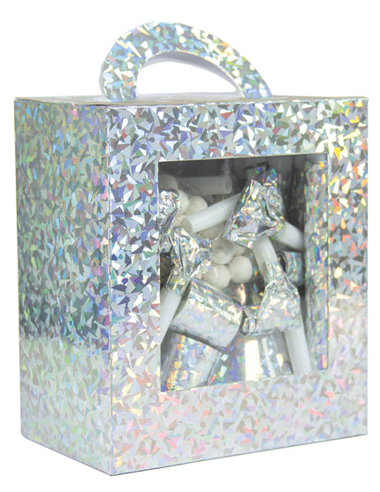 COFFRET COTILLONS 10 PERSONNES HOLOGRAMME ARGENT