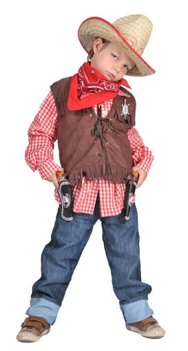 gilet de garçon cowboy brun taille 104cm