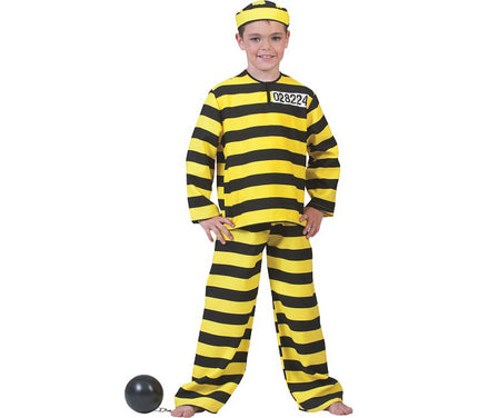 déguisement de prisonnier jaune enfant taille 128cm