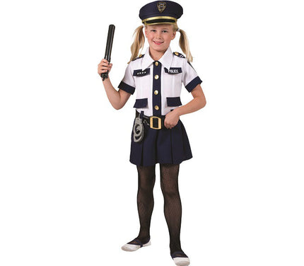 déguisement de policière bleu et blanc enfant taille 116cm