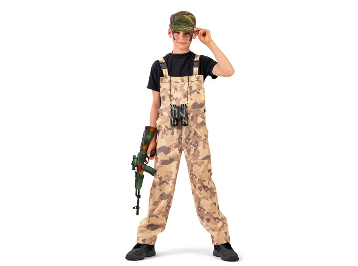 salopette militaire beige marron pour enfant taille 164cm