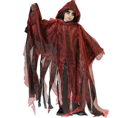 cape de vampire rouge enfant avec capuche