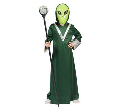 déguisement de sorcier alien enfant vert taille 164cm