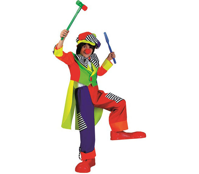 déguisement de clown multicolore garçon 4pcs taille 152cm