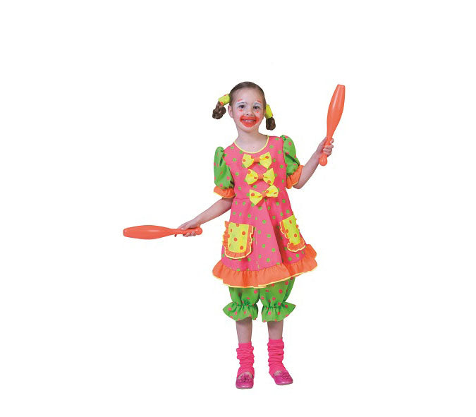 déguisement de clown fluo fille 2pcs 116cm