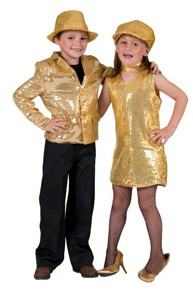 veste disco pour enfant à sequins or taille 1m64