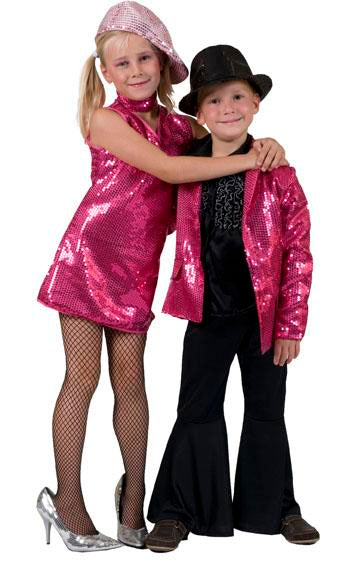veste disco pour enfant à sequins fuchsia taille 1m16