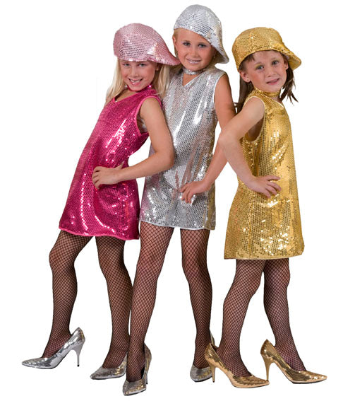 tunique disco pour fille à sequins argent taille 1m16