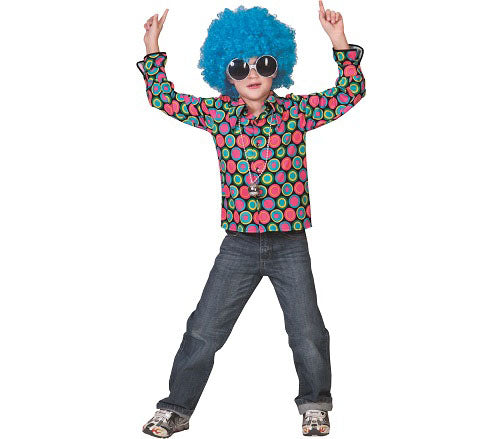 chemise yéyé avec cercles multicolore pour enfant taille 140