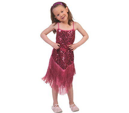 robe charleston à sequins rose fille taille 116cm