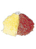 Pompon jaune et rouge