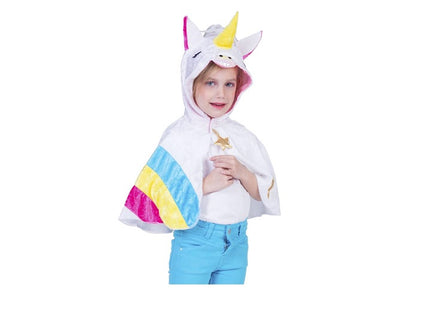 cape licorne rainbow avec capuche enfant taille unique