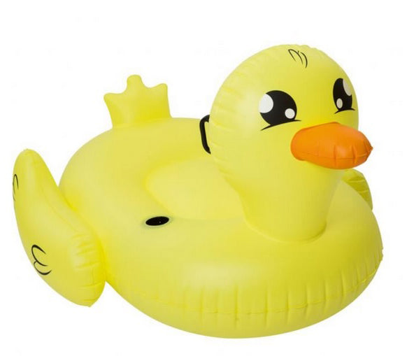 canard gonflable chevauchable jaune avec poignées 1.35x0.91m